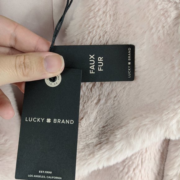 NWT Lucky Brand Blush Missy Long Faux Fur Coat SzM - Picture 8 of 8